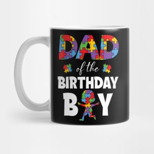 Dad Of The Birthday Boy Cut Autism Awareness Father Parents Mug